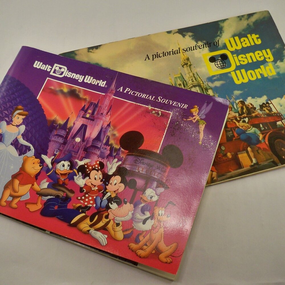 Pictorial Souvenir of Walt Disney World 1972 & Early 90s Vintage Books
